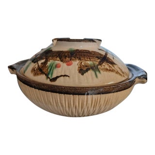 Vintage Japanese Lidded Bowls With Spoons For Sale