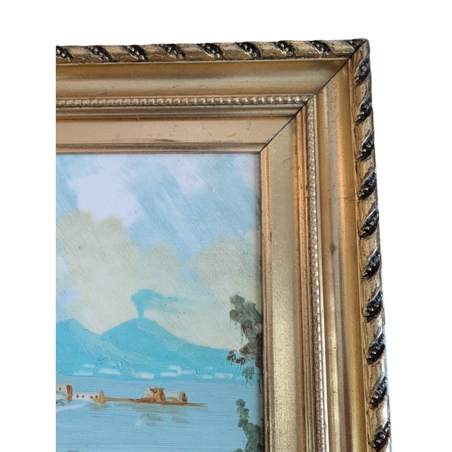 Italian 1950s Mid-Century Italian Landscape, Ceramic Tile Painting, Framed For Sale - Image 3 of 10