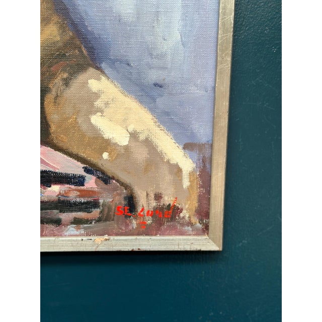 Sven Erik Lund, Model on Chair, Nude, 1950s, Oil on Canvas, Framed For Sale - Image 9 of 18