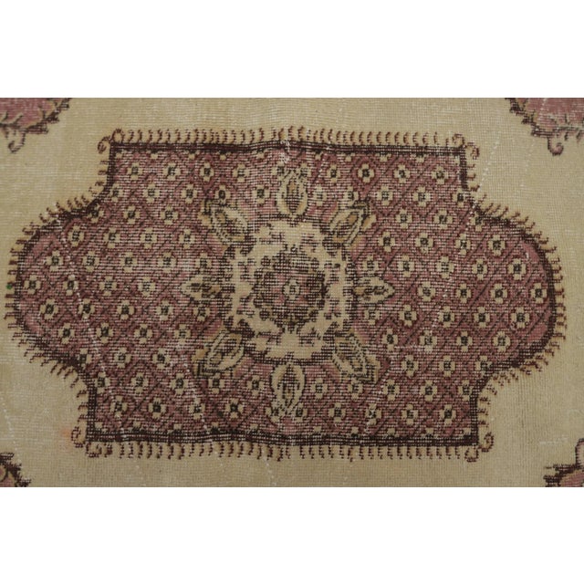 1970s Turkish Floral Desing Oushak Accent Rug For Sale In Sacramento - Image 6 of 13