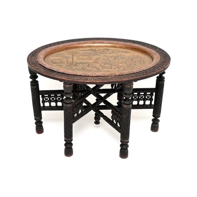 Antique Indian Tray Top Coffee Table, 1880s For Sale - Image 11 of 11