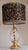 Vintage Table Lamp with Twisted Crystal Glass Base in Brass Mounting and Sequined Shade from Lamplove, 1980s For Sale - Image 4 of 10