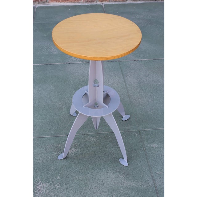 Four steampunk rocket inspired bar stools. Two large and two smaller versions. The large ones are 16" deep, 16" wide, and...