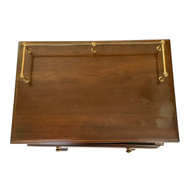 American Mid 20th Century Ethan Allen Georgian Court Solid Cherry Telephone Table For Sale - Image 3 of 12