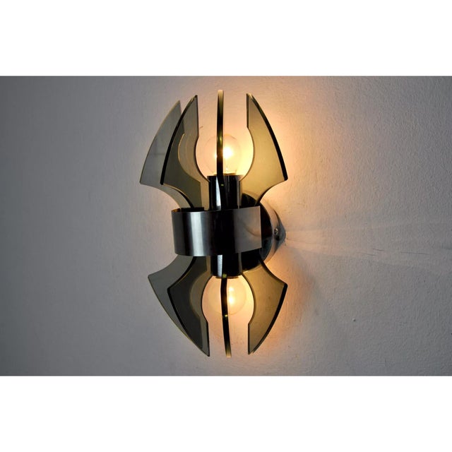 Wall Light in Cut Murano Glass from Veca, Italy, 1970 For Sale - Image 6 of 8