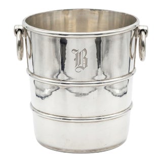 Gorham Hotel Silver Ice Bucket Dated 1927, Ring Handles and "B" Monogram For Sale