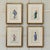 Set of four 18th century Japanese hand-painted and colored figure studies on rice paper, each depicting a single figure in...