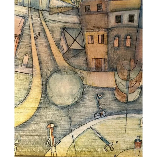 Mid-Century Modern Swedish Artist, Post Impressionist Composition, 1960, Oil on Canvas, Framed For Sale - Image 3 of 7