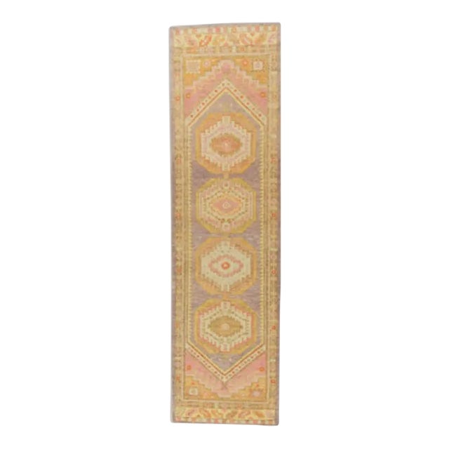 Modern Turkish Oushak Rug 3' x 10'10" For Sale