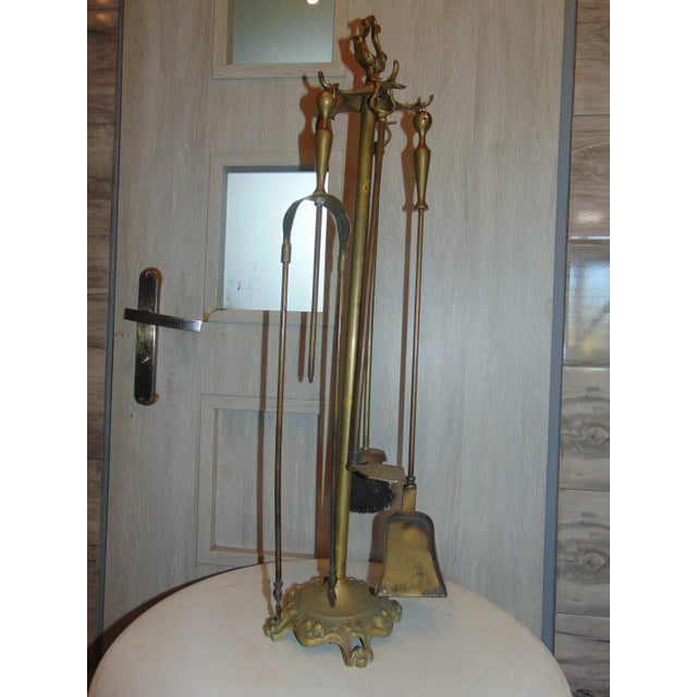 Art Nouveau Brass Stove & Fireplace Set For Sale - Image 10 of 10