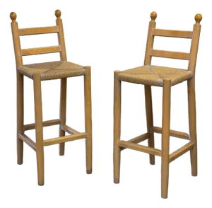 1960s Vintage Barstools With Finials - Pair