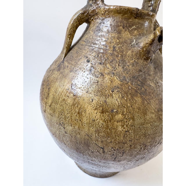 Antique French Glazed Terracotta Walnut Oil Jug (Cruche) With Four Handles, C. 1900 For Sale - Image 11 of 17