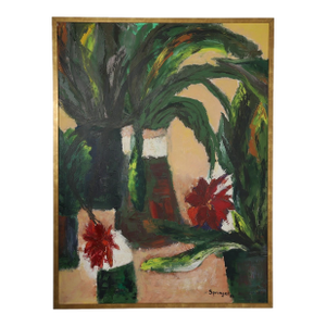 Mid Century Floral Still Life Signed Springer