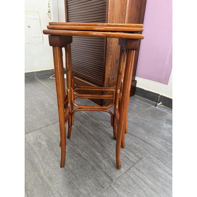 Art Nouveau Nesting Tables by Michael Thonet for Gebrüder Thonet Vienna Gmbh, 1890s, Set of 3 For Sale - Image 6 of 7