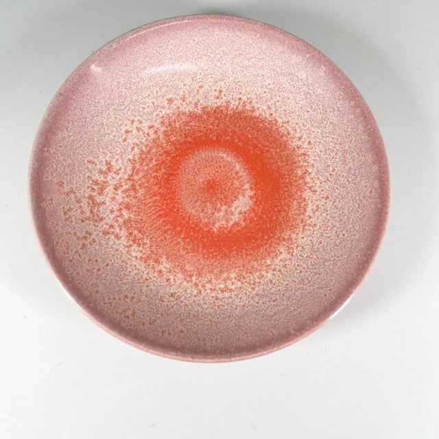 Pink 1980s Postmodern Pink Stoneware Art Pottery Plate For Sale - Image 8 of 8