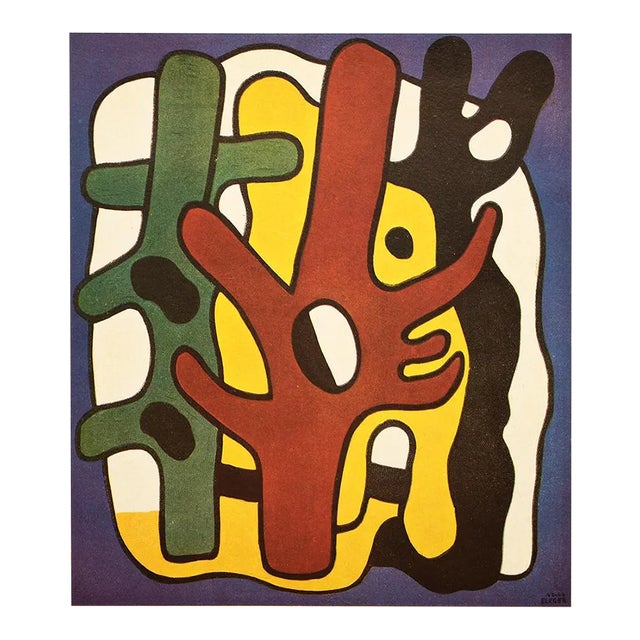 An excellent First Edition period Pop Art offset lithograph, print, of painting "Composition" (1948) by Fernand Léger....