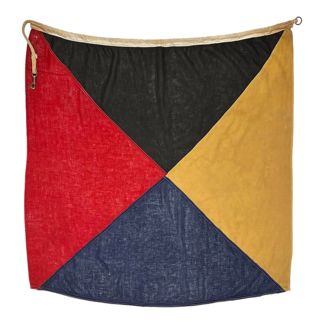 Large Vintage Cotton Nautical Signal Flag For Sale