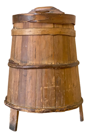 Antique Rustic Mountain Container For Flour