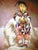 1980s Chinese Child Prayer Inspired Framed Portrait Oil on Canvas For Sale - Image 9 of 18