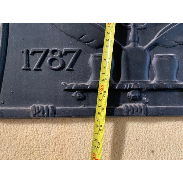 Vintage Commemorative Pennsylvania “We the People” Cast Iron Fireback For Sale - Image 4 of 5