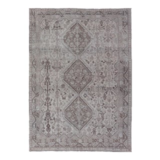 Early 20th Century Hand Knotted Antique Persian Shiraz Rug With Tribal Geometric Medallions For Sale