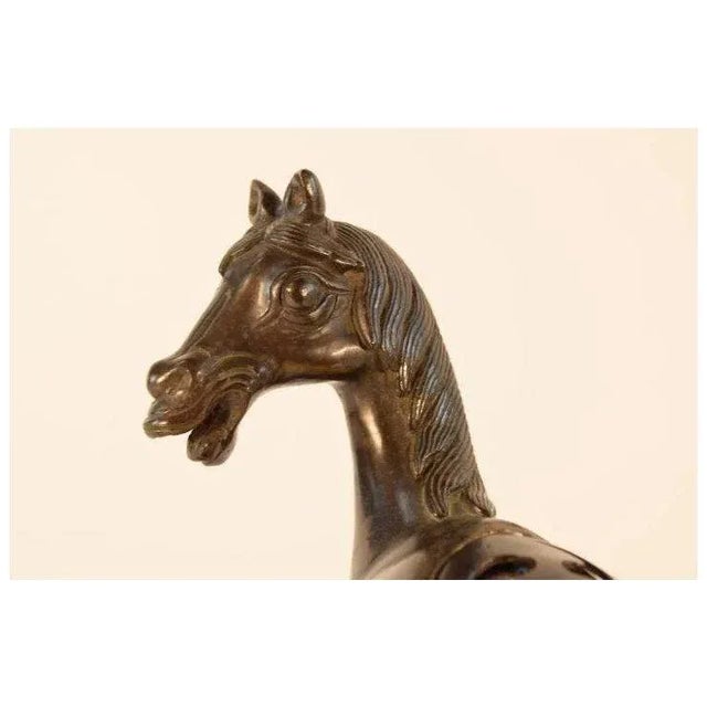 Antique 19th c. Chinese bronze censer or incense burner in the form of a prancing horse. Wonderful detail and expression....