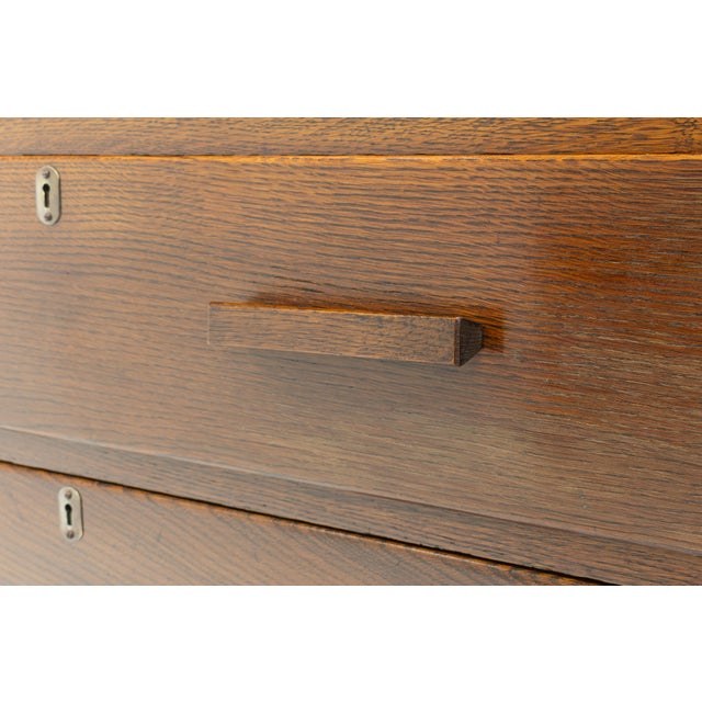 Art Deco Style Oak Chest, 1950 For Sale - Image 6 of 8