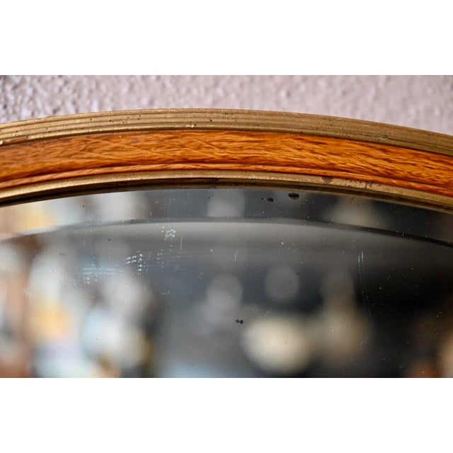 Large Le Gracieux Oval Patinated Mirror, 1940s For Sale - Image 4 of 9