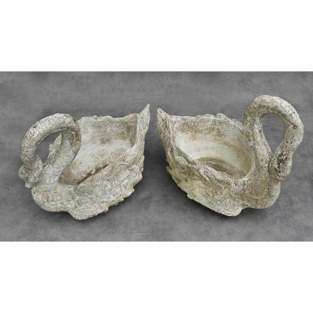 Large French Swan Garden Planters, 1950s, Set of 2 For Sale - Image 9 of 10