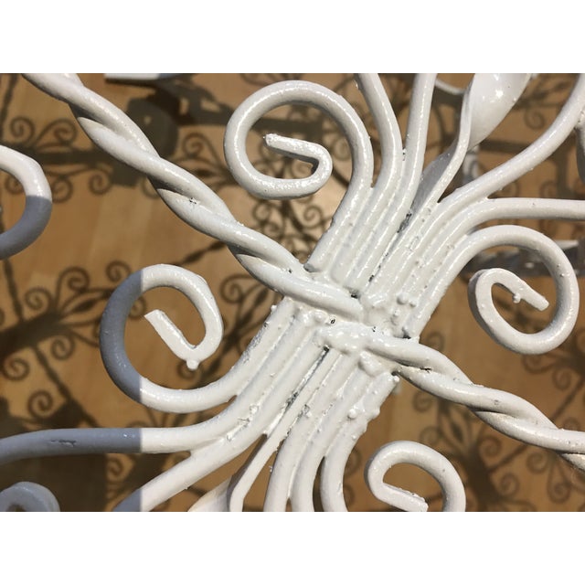 Metal 1960s Mid Century John Salterini White Iron Peacock Patio Set - 5 Pieces For Sale - Image 7 of 8