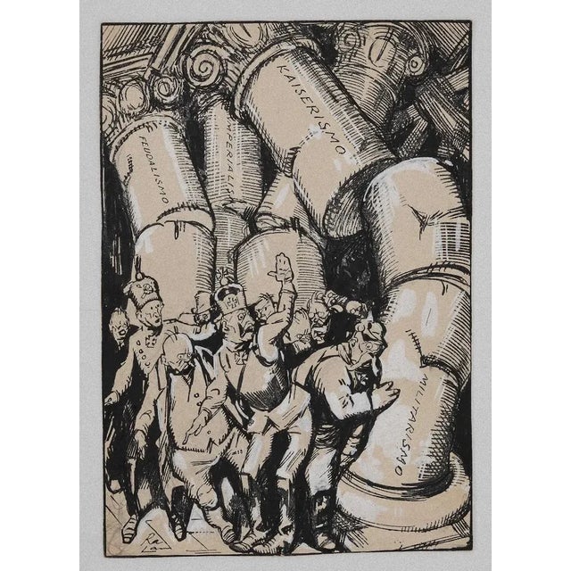 Cover for ''L'Asino'' is an original artwork by Gabriele Galantara. This is the cover of the donkey magazine, realized in...