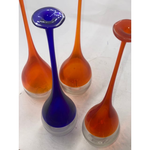 Mid-Century Modern Mid-Century Modern Kamei Glass Solifleur Bud Vases - Set of 4 For Sale - Image 3 of 15