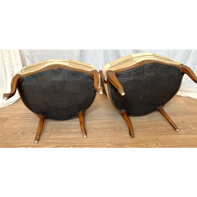 Mid 20th Century Classic French Bergère Chairs With Cane Backs - A Pair For Sale In West Palm - Image 6 of 18