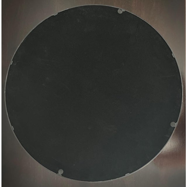 Blush Late 20th-Century “Geode” Motif Wood, Glass & Resin Circular Tray With Cut-Out Handles For Sale - Image 8 of 18