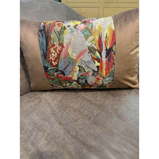 Handmade Mocha Velvet Lumbar Pillow Cover For Sale - Image 14 of 16