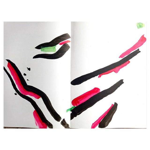 Pierre Tal-Coat, Abstraction 4 Diptych for DLM, 1965, Lithograph For Sale