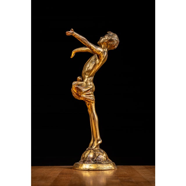 Metal 1910s The Good Fairy | Brass McCutcheon Statuette; Signed, Dated For Sale - Image 7 of 11