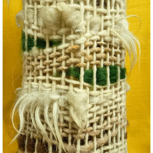 Beige Tall Conical Floor Lamp Shade in Brutalist Wool Weave, 1970s For Sale - Image 8 of 14