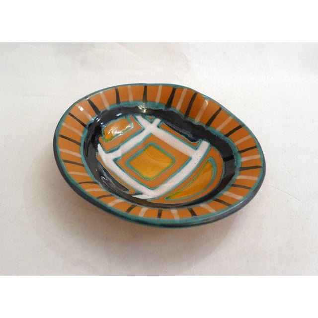 Mid-Century Modern Mid-Century Enameled Bowl with Graphic Decoration by G. Fourmaintraux, 1950s For Sale - Image 3 of 13