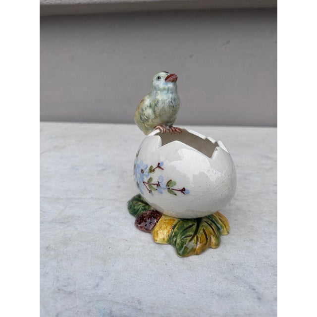 Majolica Chick With Egg Vase Jerome Massier Circa 1900 For Sale In Austin - Image 6 of 7