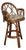 Mid 20th Century Rattan Backed Swivel Bar Stool For Sale