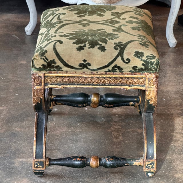 Early 19th Century French Empire Parcel Gilt Stool For Sale - Image 4 of 8