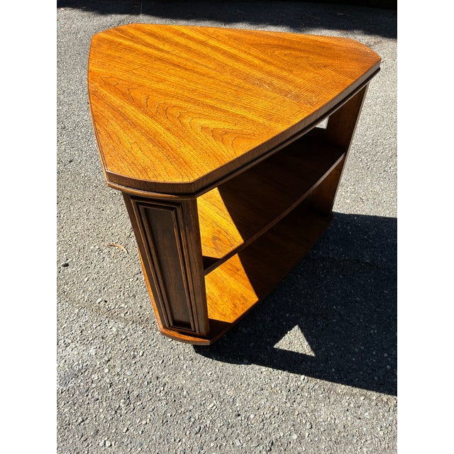 Mid-Century Modern Drexel Triangle Midcentury Modern Guitar Pick Table For Sale - Image 3 of 6