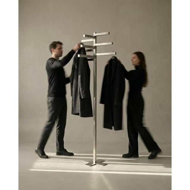 Metal All Directions Coat Hanger in Stainless Steel by Metalmorphosis Studio For Sale - Image 7 of 8