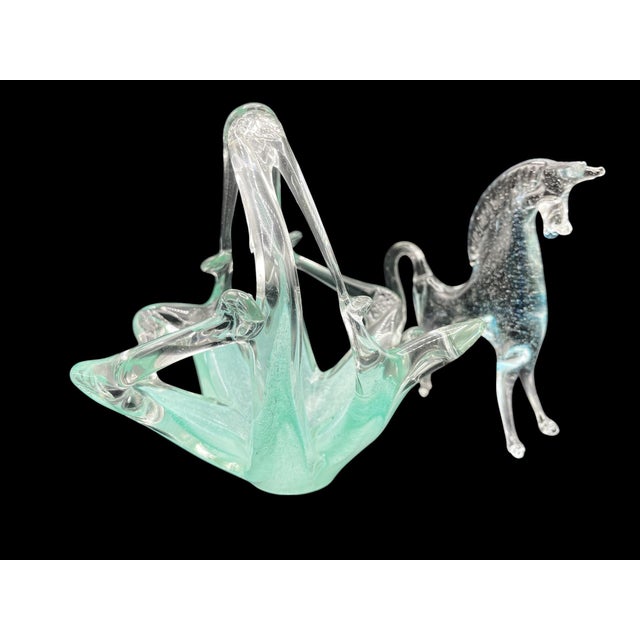 Mid-Century Modern Murano Set in Turquoise Glass, Murano, Set of 2 For Sale - Image 3 of 11