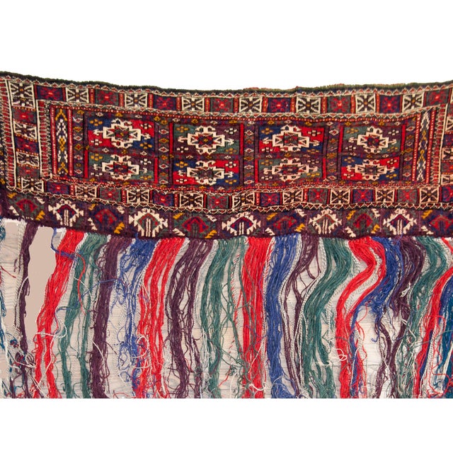 Burgundy Vintage Turkmen Wedding Asmalyk For Sale - Image 8 of 15