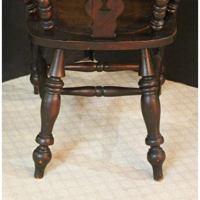 Circa 1830s-40s English High Back Tavern Windsor Arm Chair For Sale - Image 9 of 12