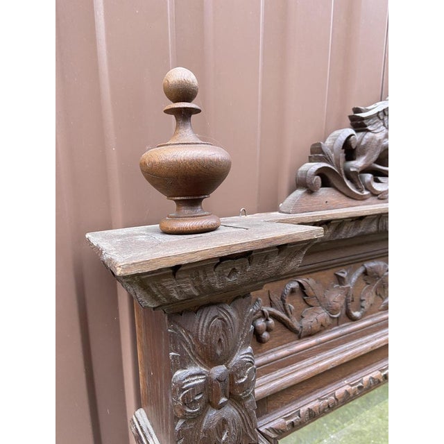 Large French Renaissance Carved Mirror, 1880s For Sale - Image 11 of 12