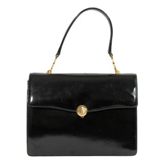 Gucci Black Patent Leather Handbag For Sale
