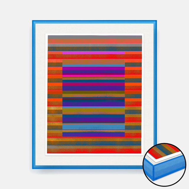 Contemporary The Treasury of Unceasing Play by David Grey, Art Print in Blue Acrylic Frame, Small For Sale - Image 3 of 3